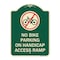 Signmission No Bike Parking on Handicap Access Ramp Heavy-Gauge Aluminum Sign, 24" x 18", G-1824-23855 A-DES-G-1824-23855 - alternate 1